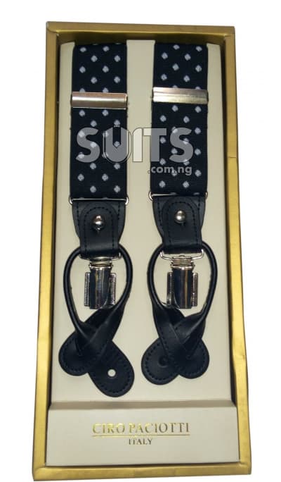 Black White bold polka-dotted Suspender