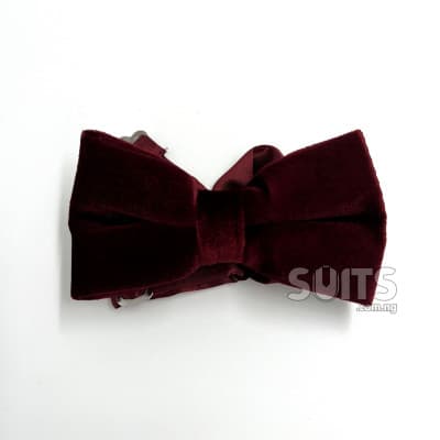 Maroon velvet classic bow Tie