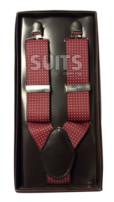 Red White polka-dotted Suspender