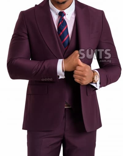 Maroon 3piece Suit by Pabbucci