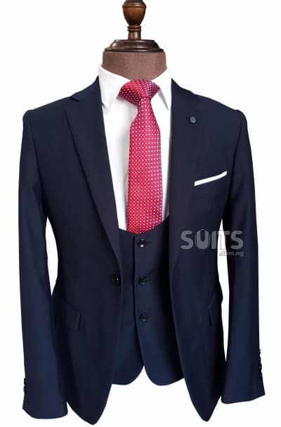 Plain Navyblue 3piece business Suit