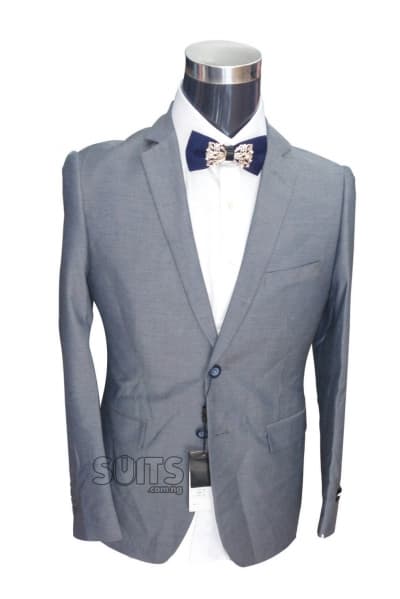 Plain Woolish Grey Blazer By Pabbucci