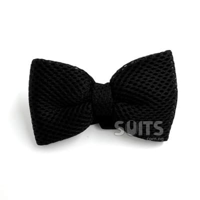 Black knitted classic bow Tie