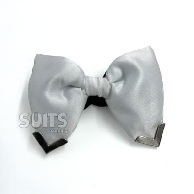 White satin with brooch butterfly bow Tie
