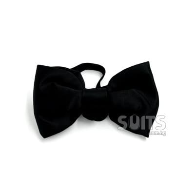 Black satin classic bow Tie