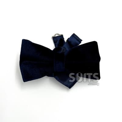 Navy-blue velvet classic bow Tie