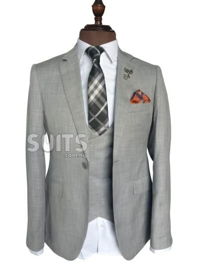 Plain Reid Grey 3Piece Business Suit
