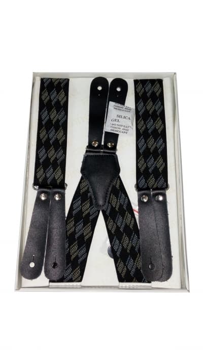 Black Background Greyish-designed Suspender