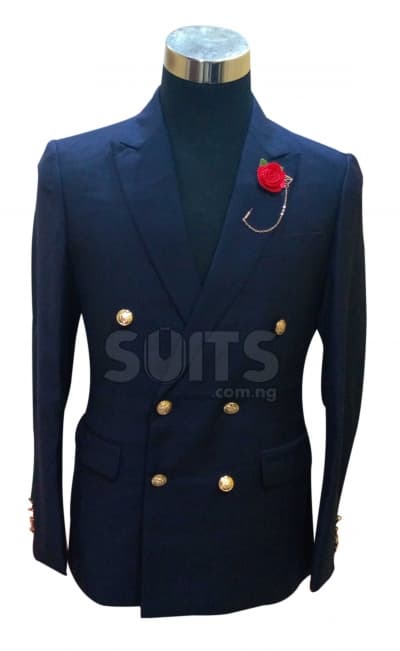 Plain NavyBlue D. breasted Suit By Pabbucci