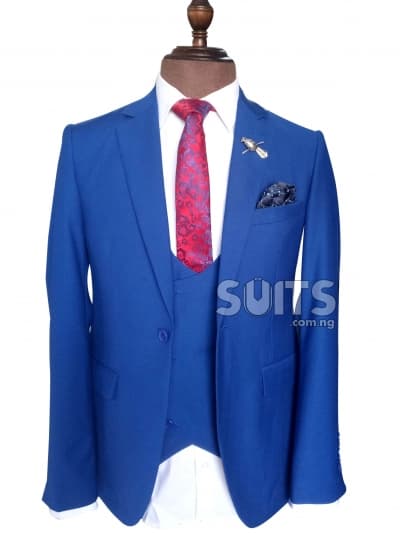 Plain Royal Blue 3Piece Suit