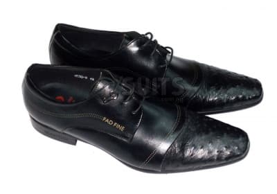 Black Formal Shoe with Alligator Leather