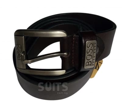 Dark Brown Leather Belt By Hugo Boss