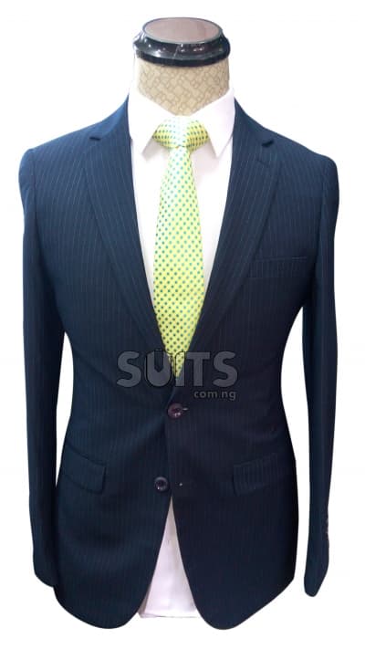 NavyBlue Pin Striped Suit By Pabbucci