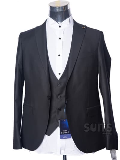 Plain black 3 piece suit