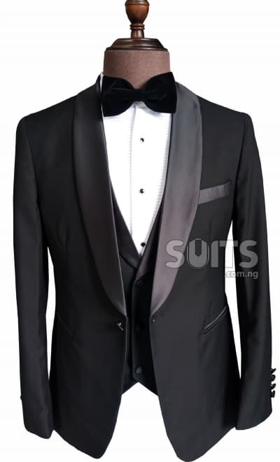 Plain Black 3Piece Tuxedo