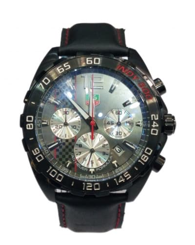 Tag Heuer Formula 1 INDY 500 Chronograph Watch Black Leather Strap