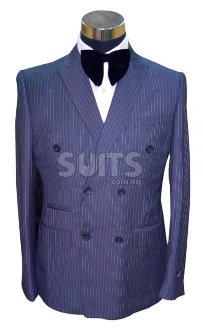 Grey pin striped D. breasted Suit