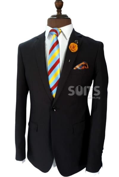 Black hidden Stripes Suit by Pabbucci