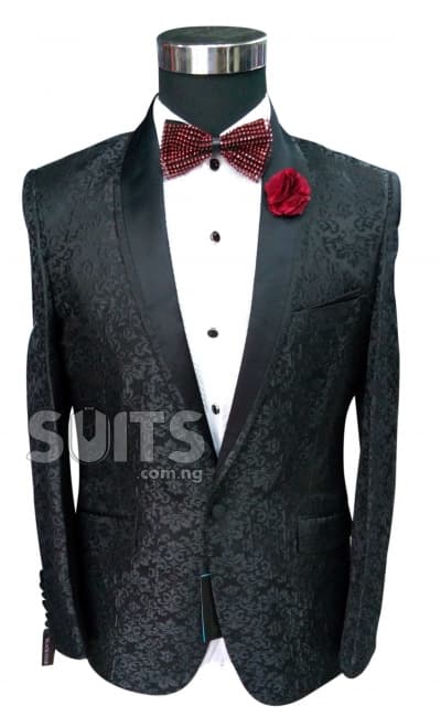 Black flowered embroidered Tux