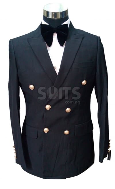 Plain Black double breasted Suit By Pabbucci