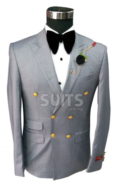 Silver Grey D. Breasted Suit