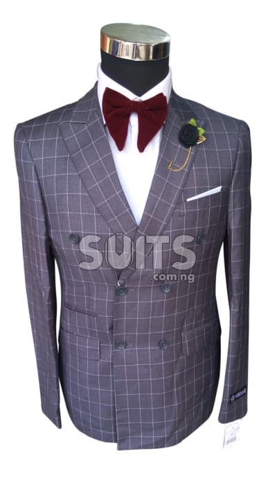Grey draft Double Breasted Suit