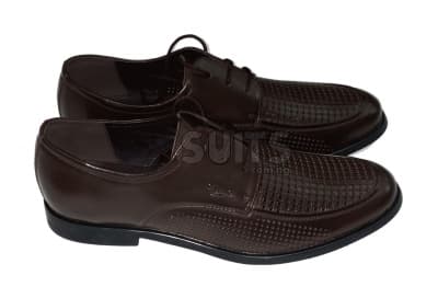 Chocolate Brown Perforated Leather Oxford Shoe
