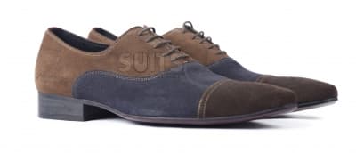 Brown & Blue Coloured Suede