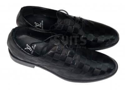 Black Square Patterned Leather