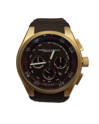 Porsche Design Chronograph Watch Chocolate Brown Rubber Strap
