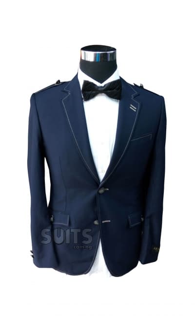 Plain Navy Blue Blazer By Pabbucci