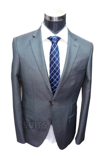 Plain woolish grey suit by Emilio Pignatelli