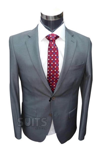 Grey pin stripes suit by Emilio Pignatelli