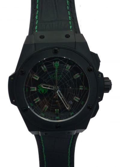 Hublot Spider Web Chronograph Watch All Black Leather Strap