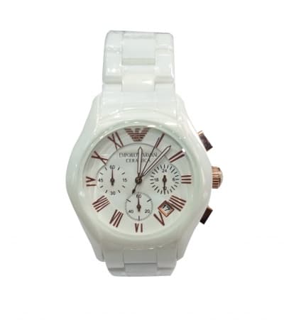 Emporio Armani White Ceramica Chronograph Watch