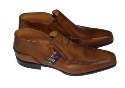 Brown Leather Lace-less Formal Shoe