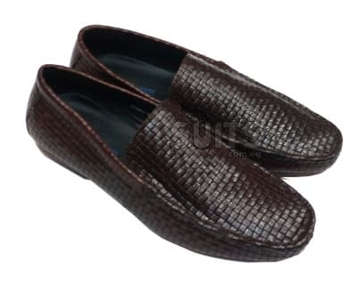 Brown Reptile Designed Leather Loafer