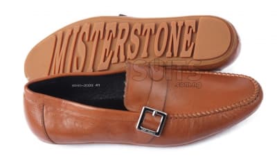 Light Brown Leather Single-strap Loafer